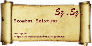 Szombat Szixtusz névjegykártya